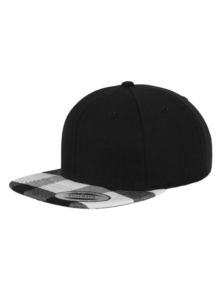 Yupoong Checked Flanell Peak 6089FP – Schwarz-Weiß